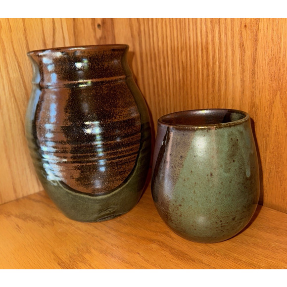 Wilson Creek Ceramic Pottery Signed Vase Set of 2 WI - Picture 14 of 14